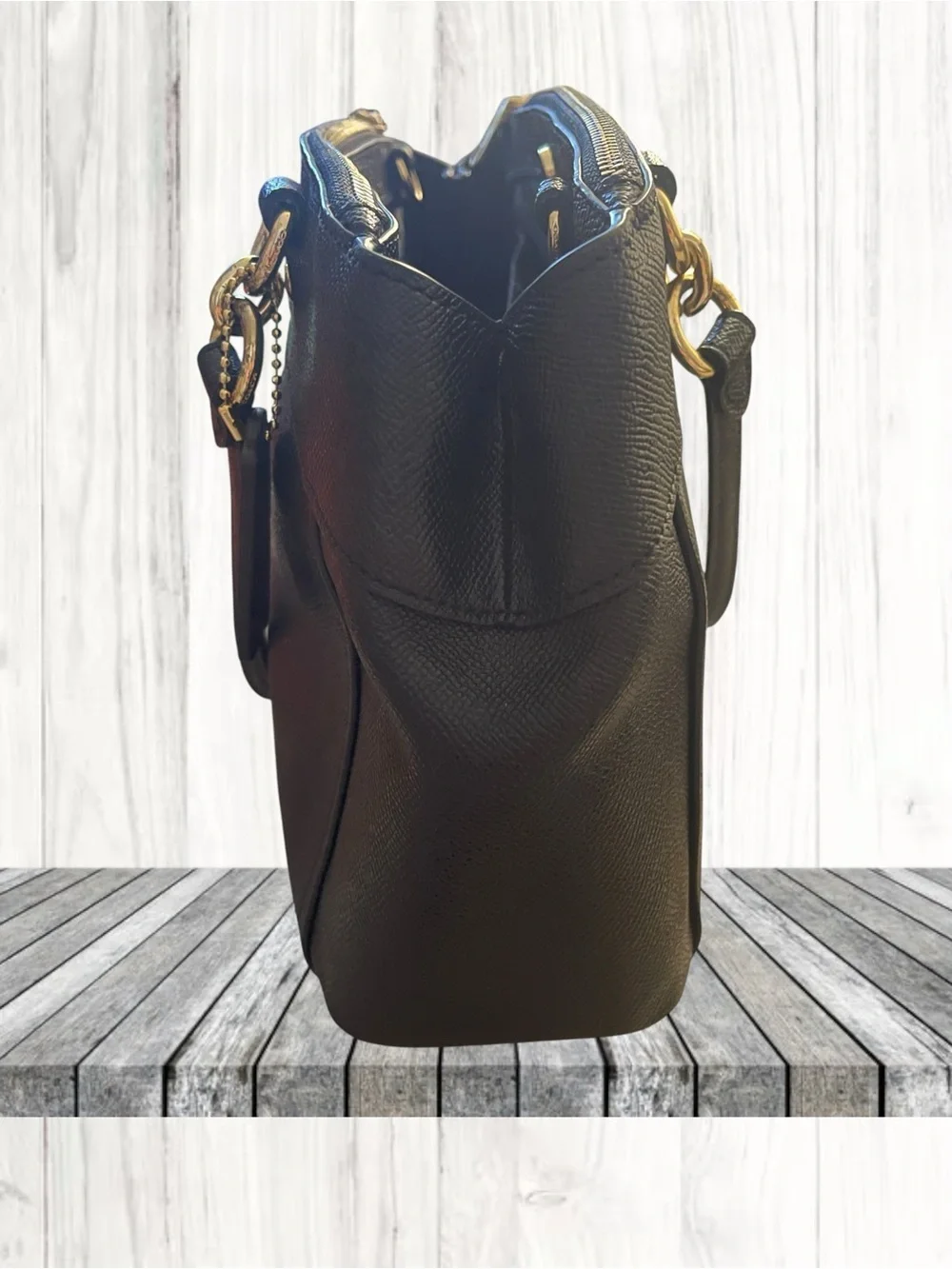 Coach Mini Brooke Carryall Black Crossgrain Leather Gold Hardware